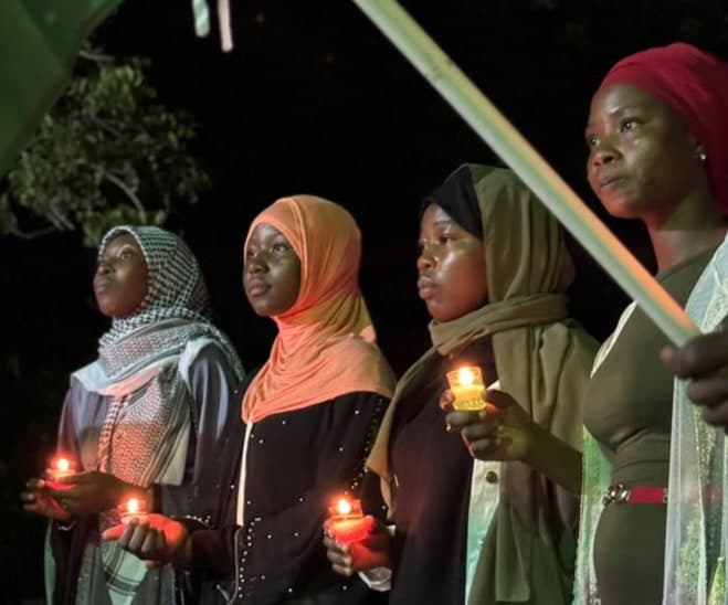 Candlelight Protest in Accra: Voices Rise for Murdered Palestinian Journalists